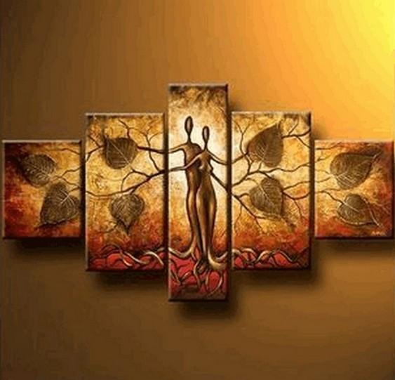 3 Piece Canvas Painting, Tree of Life Painting, Hand Painted Wall Art