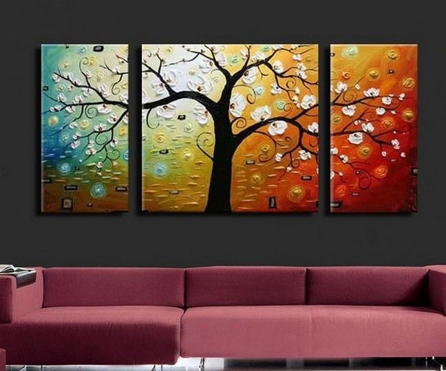 Tree Paintings, Simple Modern Art, Dining Room Wall Art Ideas, Buy Can