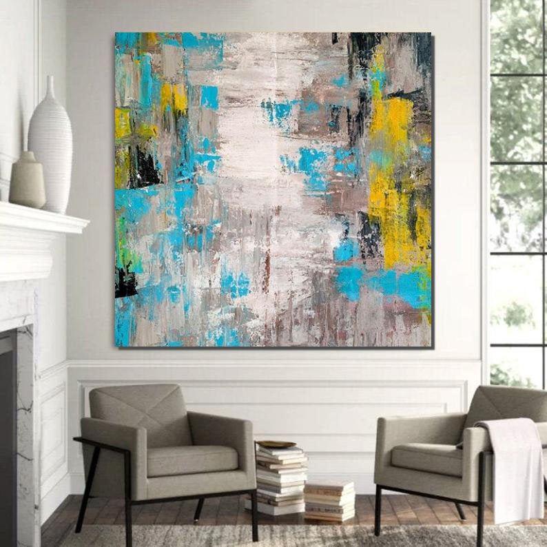 Contemporary Modern Artwork, Large Modern Canvas Painting, Wall Art fo