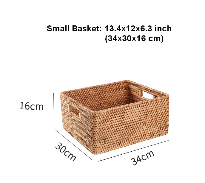 Small wicker storage store baskets for shelves