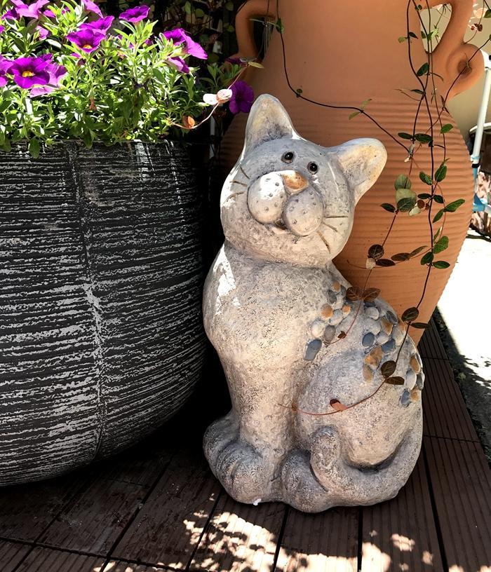 Large Lovely Cat Statue for Garden Courtyard Ornament, Animal Statue, –  Grace Painting Crafts