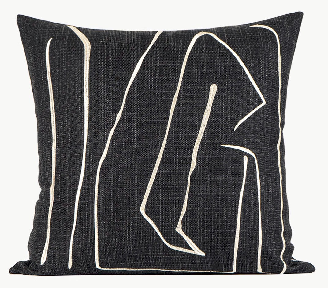 Large black and discount white throw pillows