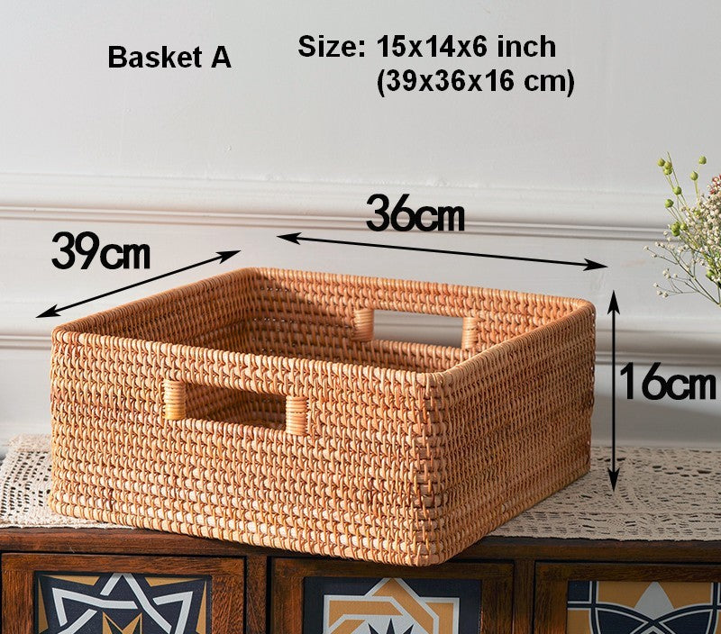 Woven Storage Baskets, Rattan Storage Baskets for Kitchen, Storage Bas –  Grace Painting Crafts