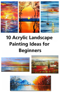 10 Acrylic Landscape Painting Ideas for Beginners - Sunset Landscape Painting, Mountain Landscape Paintings, Easy Landscape Painting Ideas, Simple Landscape Painting Ideas