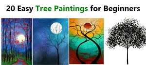 20 Easy Tree Painting Ideas for Beginners - Acrylic Tree Painting, Watercolor Tree Paintings, Easy Paintings for Kids, Easy Painting on Canvas, Simple Acrylic Painting Ideas