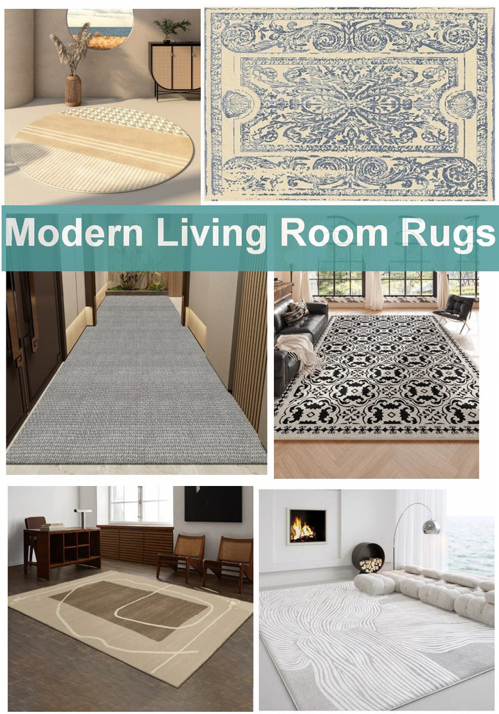 Abstract Area Rugs for Living Room, Mid Century Contemporary Modern Rugs Next to Bed, Geometric Modern Rugs under Dining Room Table, Modern Carpets for Office