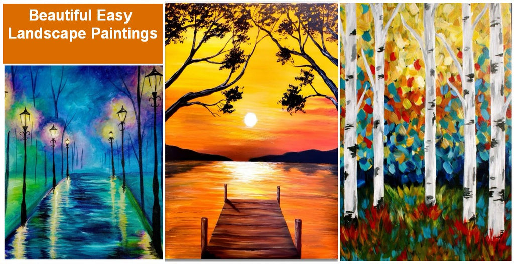 Beginner Easy Paintings, Acrylic Easy Paintings for Beginner Artists, Simple Scenery Landscape Painting Ideas on Canvas, Easy Cute DIY Painting Ideas for Kids, Simple Abstract Wall Art Ideas