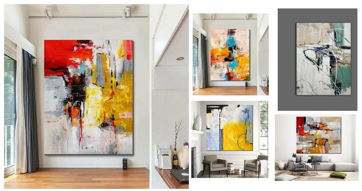 Simple Acrylic Painting Ideas for Living Room, Large Paintings for Liv ...