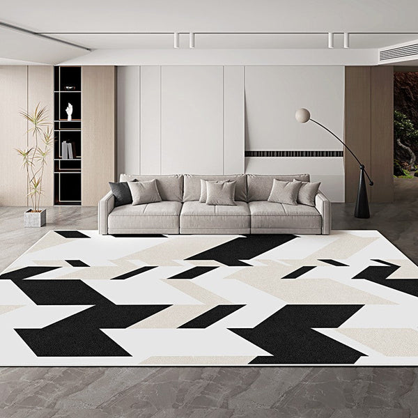 Abstract Contemporary Area Rugs for Bedroom, Large Modern Living Room Rugs, Geometric Modern Rugs for Dining Room-Grace Painting Crafts