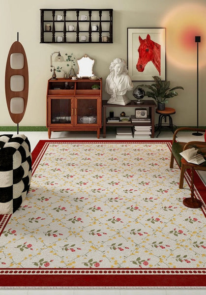 Bedroom Modern Rugs, Flower Pattern Modern Rugs for Farmhouse , Modern Rugs for Dining Room, Modern Rugs for Living Room-Grace Painting Crafts