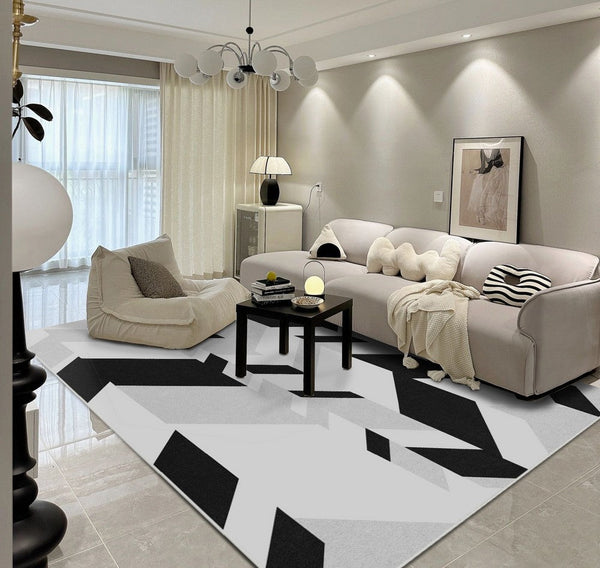 Living Room Modern Rugs, Modern Living Room Rug Placement Ideas, Contemporary Area Rugs for Bedroom-Grace Painting Crafts