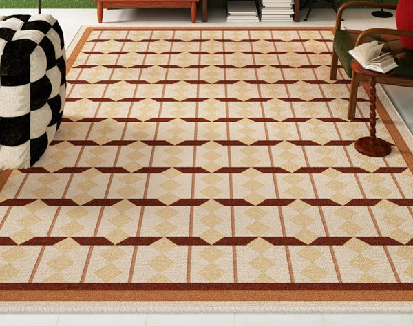 Abstract Geometric Modern Rugs, Dining Room Floor Carpets, Contemporary Modern Rugs for Bedroom, Mid Century Modern Rugs for Living Room-Grace Painting Crafts