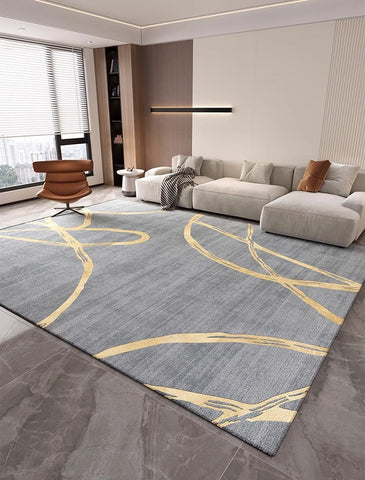 Geometric Contemporary Modern Rugs Next to Bed, Abstract Area Rugs for Living Room, Modern Rugs under Dining Room Table, Modern Carpets for Kitchen-Grace Painting Crafts