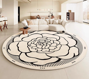 Modern Rug Ideas for Living Room, Bedroom Modern Round Rugs, Dining Room Contemporary Round Rugs, Circular Modern Rugs under Chairs-Grace Painting Crafts