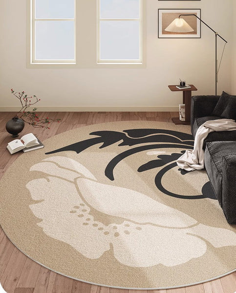 Bathroom Modern Round Rugs, Circular Modern Rugs under Coffee Table, Round Modern Rugs in Living Room, Round Contemporary Modern Rugs for Bedroom-Grace Painting Crafts