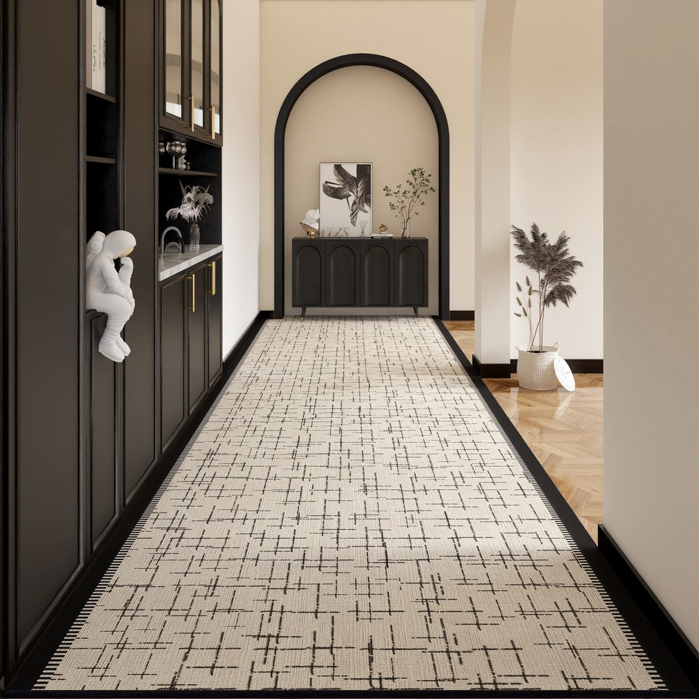 Easy Care Contemporary Modern Long Hallway Runners, Long Narrow Runner Rugs, Washable Entryway Runner Rug Ideas, Kitchen Runner Rugs, Entrance Hallway Runners-Grace Painting Crafts