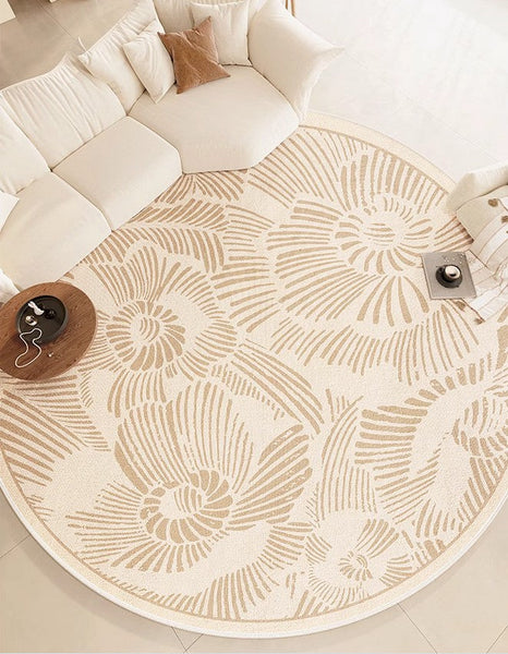 Dining Room Contemporary Round Rugs, Modern Rug Ideas for Living Room, Bedroom Modern Round Rugs, Circular Modern Rugs under Chairs-Grace Painting Crafts