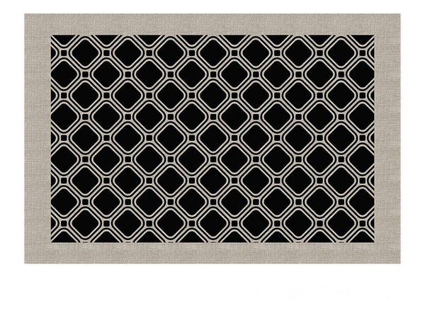 Elegant Modern Area Rugs under Sofa, Dining Room Floor Rugs, Mid Century Black Rugs for Living Room, Abstract Contemporary Rugs for Bedroom, Modern Carpets for Office-Grace Painting Crafts