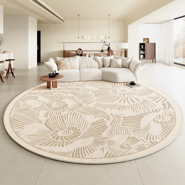 Dining Room Contemporary Round Rugs, Modern Rug Ideas for Living Room, Bedroom Modern Round Rugs, Circular Modern Rugs under Chairs-Grace Painting Crafts