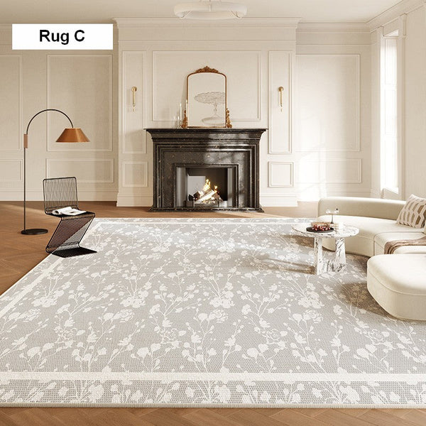 Bedroom French Style Modern Rugs, Flower Pattern Modern Rugs for Interior Design, Contemporary Modern Rugs under Dining Room Table, Flower Pattern Modern Rugs for Living Room-Grace Painting Crafts