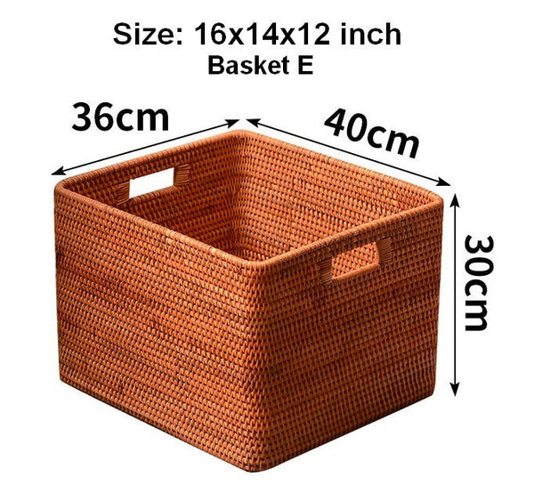 Laundry Storage Baskets, Rattan Storage Baskets for Kitchen, Storage Basket for Shelves, Kitchen Storage Basket, Storage Baskets for Bathroom-Grace Painting Crafts