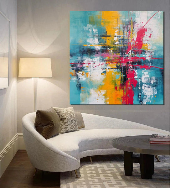 Acrylic Painting for Dining Room, Modern Contemporary Abstract Artwork, Palette Knife Painting, Heavy Texutre Wall Art, Extra Large Wall Art Painting-Grace Painting Crafts