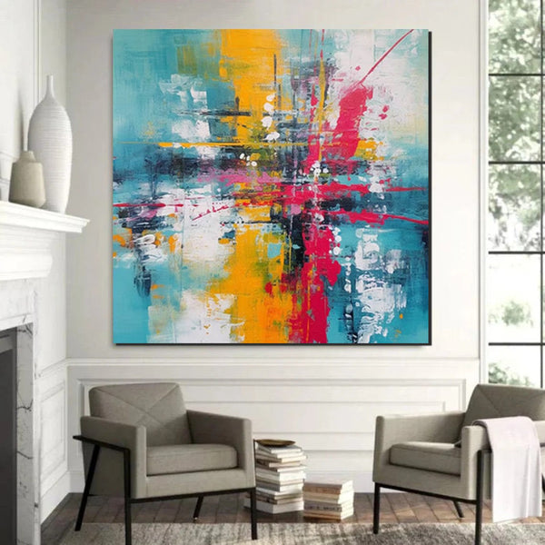 Acrylic Painting for Dining Room, Modern Contemporary Abstract Artwork, Palette Knife Painting, Heavy Texutre Wall Art, Extra Large Wall Art Painting-Grace Painting Crafts