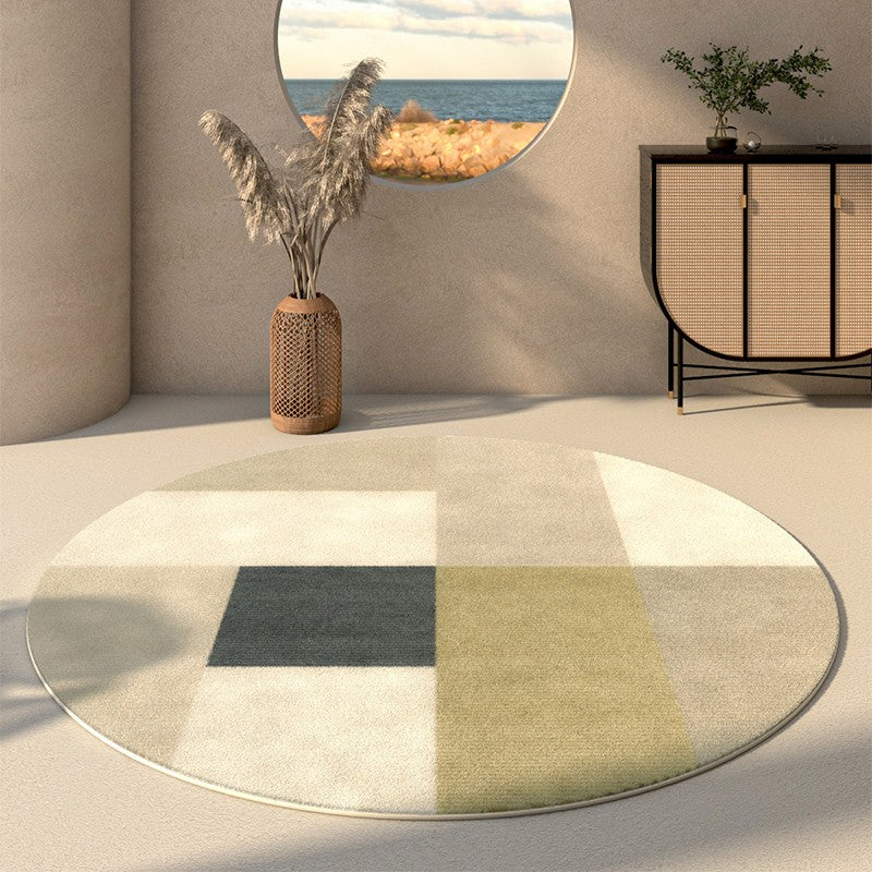 Large Floor Carpets for Dining Room, Modern Round Carpets for Living Room, Round Rugs Next to Bed, Bathroom Modern Rugs, Entryway Circular Rugs-Grace Painting Crafts