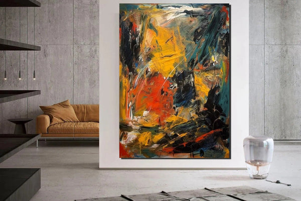 Acrylic Paintings on Canvas, Heavy Texture Painting, Buy Paintings Online, Large Paintings Behind Sofa, Large Painting for Living Room-Grace Painting Crafts