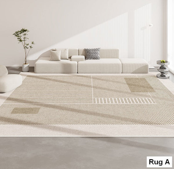 Geometric Modern Rug Placement Ideas for Dining Room, Abstract Contemporary Modern Rugs for Living Room, Extra Large Modern Rugs for Bedroom-Grace Painting Crafts