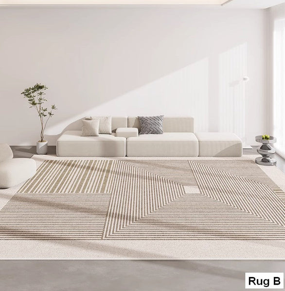 Geometric Modern Rug Placement Ideas for Dining Room, Abstract Contemporary Modern Rugs for Living Room, Extra Large Modern Rugs for Bedroom-Grace Painting Crafts