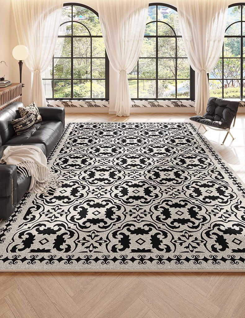 Large Modern Rugs for Living Room, Modern Rugs under Dining Room Table, Modern Carpets for Bedroom, French Style Modern Rugs Next to Bed-Grace Painting Crafts