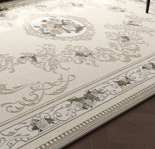 French Style Modern Rugs Next to Bed, Large Modern Rugs for Living Room, Modern Rugs under Dining Room Table, Modern Carpets for Bedroom-Grace Painting Crafts