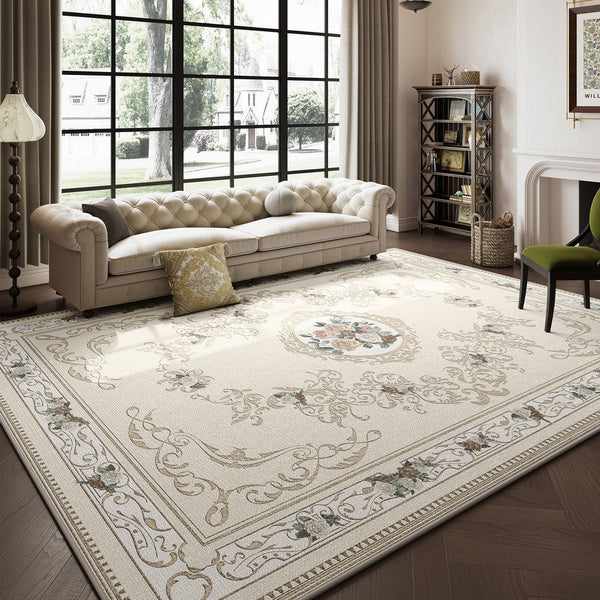 French Style Modern Rugs Next to Bed, Large Modern Rugs for Living Room, Modern Rugs under Dining Room Table, Modern Carpets for Bedroom-Grace Painting Crafts