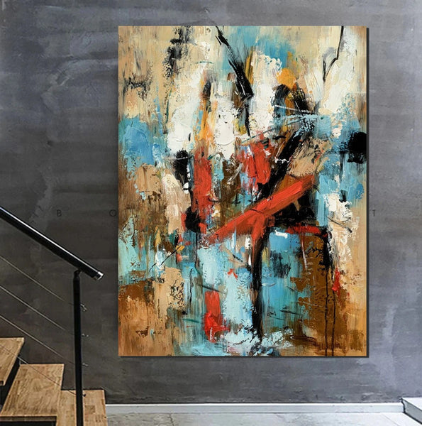 Contemporary Wall Painting, Living Room Wall Painting, Modern Artwork, Large Canvas Painting, Acrylic Painting for Dining Room-Grace Painting Crafts