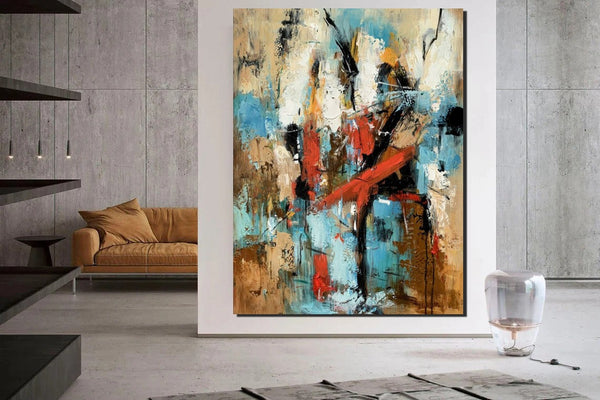 Contemporary Wall Painting, Living Room Wall Painting, Modern Artwork, Large Canvas Painting, Acrylic Painting for Dining Room-Grace Painting Crafts