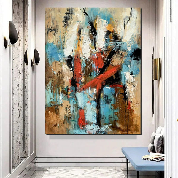 Contemporary Wall Painting, Living Room Wall Painting, Modern Artwork, Large Canvas Painting, Acrylic Painting for Dining Room-Grace Painting Crafts