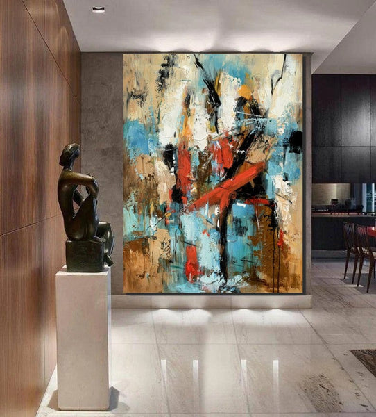 Contemporary Wall Painting, Living Room Wall Painting, Modern Artwork, Large Canvas Painting, Acrylic Painting for Dining Room-Grace Painting Crafts