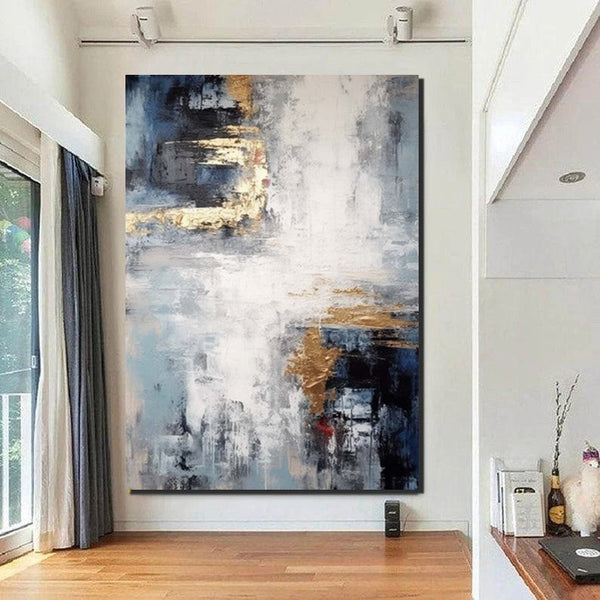 Simple Wall Art Ideas, Large Acrylic Canvas Paintings, Heavy Texture Painting, Bedroom Abstract Paintings, Modern Abstract Painting-Grace Painting Crafts