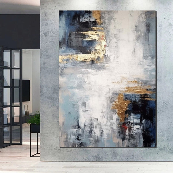 Simple Wall Art Ideas, Large Acrylic Canvas Paintings, Heavy Texture Painting, Bedroom Abstract Paintings, Modern Abstract Painting-Grace Painting Crafts