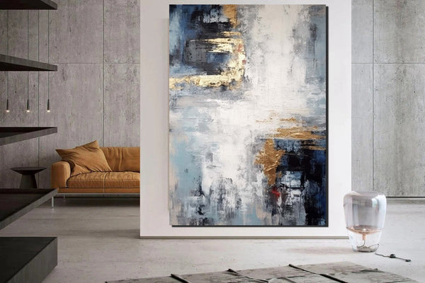 Simple Wall Art Ideas, Large Acrylic Canvas Paintings, Heavy Texture Painting, Bedroom Abstract Paintings, Modern Abstract Painting-Grace Painting Crafts