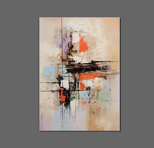 Large Acrylic Canvas Paintings, Simple Wall Art Ideas, Heavy Texture Painting, Bedroom Abstract Paintings, Modern Abstract Painting-Grace Painting Crafts