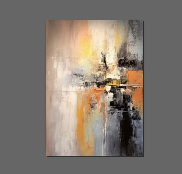 Heavy Texture Painting, Bedroom Abstract Paintings, Large Acrylic Canvas Paintings, Simple Wall Art Ideas, Modern Abstract Painting-Grace Painting Crafts