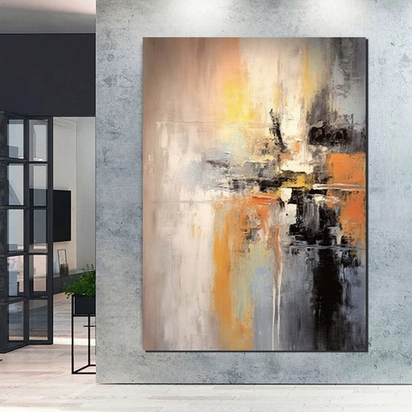 Heavy Texture Painting, Bedroom Abstract Paintings, Large Acrylic Canvas Paintings, Simple Wall Art Ideas, Modern Abstract Painting-Grace Painting Crafts