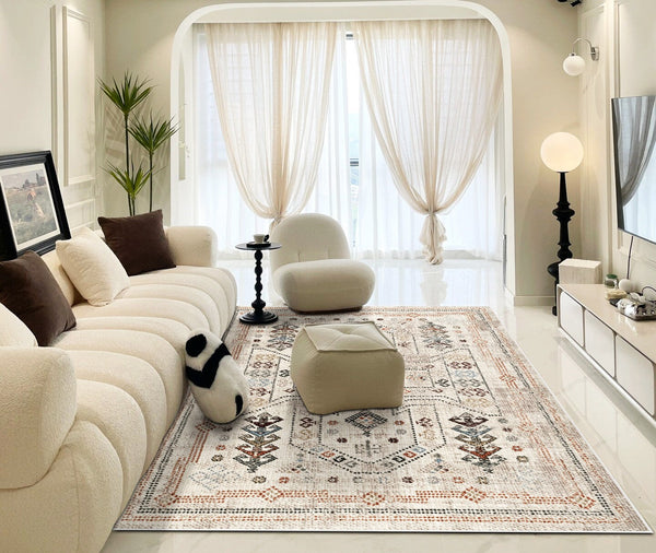 Modern Rugs for Living Room, Morocco Contemporary Rugs Next to Bed, Flower Pattern Contemporary Modern Rugs for Dining Room-Grace Painting Crafts