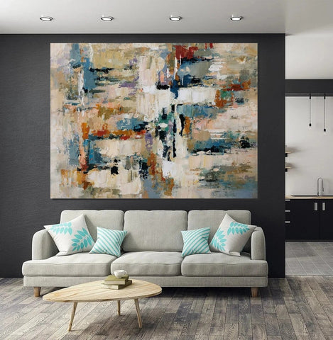 Extra Large Paintings, Acrylic Abstract Art, Modern Abstract Acrylic Painting, Living Room Wall Painting, Large Paintings for Living Room-Grace Painting Crafts