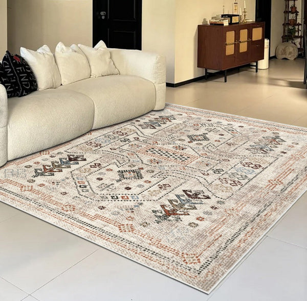 Modern Rugs for Living Room, Morocco Contemporary Rugs Next to Bed, Flower Pattern Contemporary Modern Rugs for Dining Room-Grace Painting Crafts