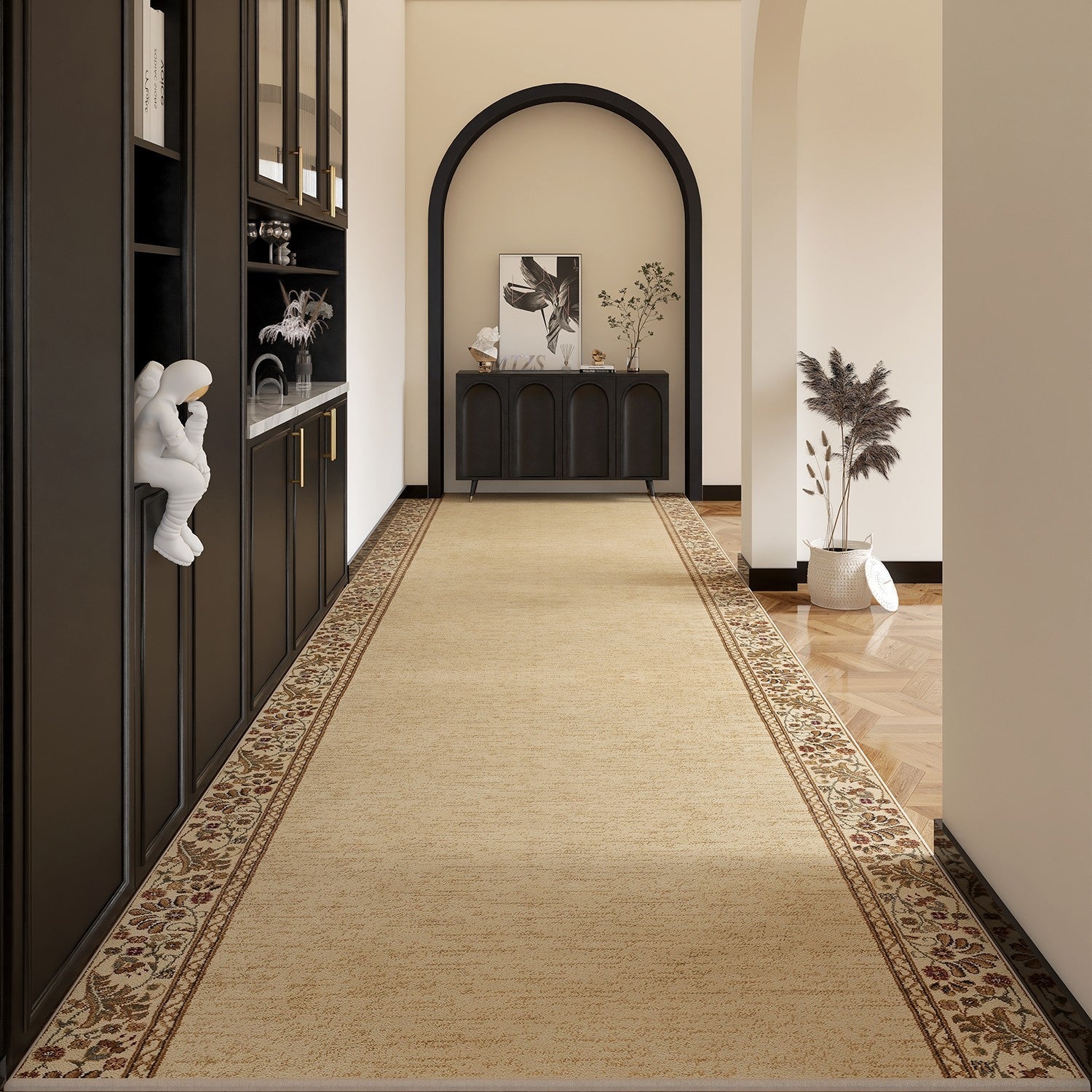 Extra Long Hallway Runners, Traditional Persian Long Narrow Runner Rugs, Non Slip Entrance Runner Rugs, Washable Entryway Runner Rug Ideas, Kitchen Runner Rugs-Grace Painting Crafts