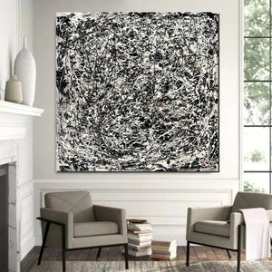 Modern Paintings for Dining Room, Hand Painted Wall Painting, Abstract Canvas Painting, Extra Large Abstract Artwork, Black Abstract Canas Art-Grace Painting Crafts