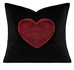 Red Heart Shape Modern Pillows for Couch, Decorative Pillow Covers, Abstract Decorative Throw Pillows for Living Room, Large Modern Sofa Pillow Cases-Grace Painting Crafts